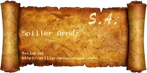 Spiller Arnó névjegykártya